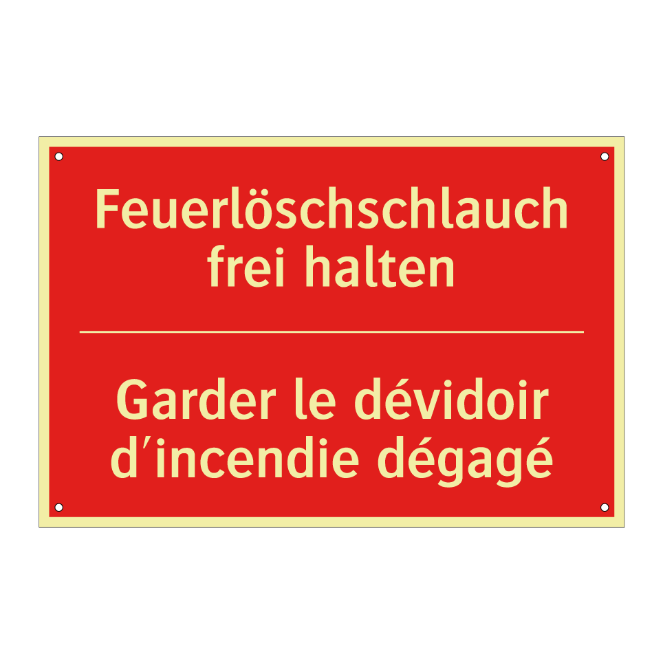 Feuerlöschschlauch frei halten - Garder le dévidoir d'incendie  /.../
