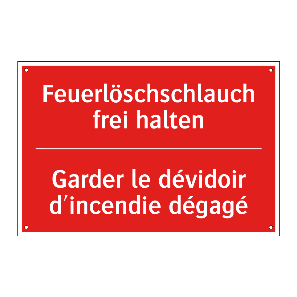 Feuerlöschschlauch frei halten - Garder le dévidoir d'incendie  /.../