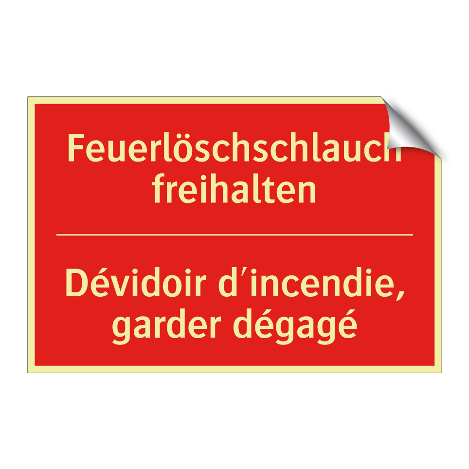 Feuerlöschschlauch freihalten - Dévidoir d'incendie, garder dégagé /.../
