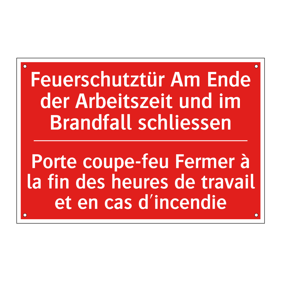 Feuerschutztür Am Ende der Arbeitszeit  /.../ - Porte coupe-feu Fermer à la fin  /.../