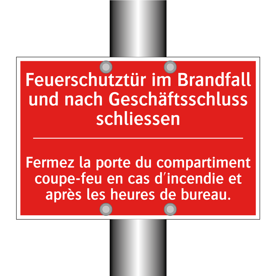 Feuerschutztür im Brandfall und  /.../ - Fermez la porte du compartiment  /.../