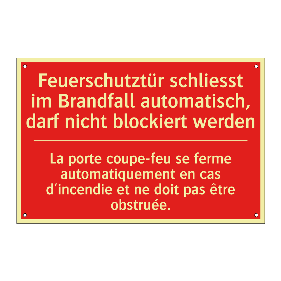 Feuerschutztür schließt im Brandfall  /.../ - La porte coupe-feu se ferme automatiquement  /.../