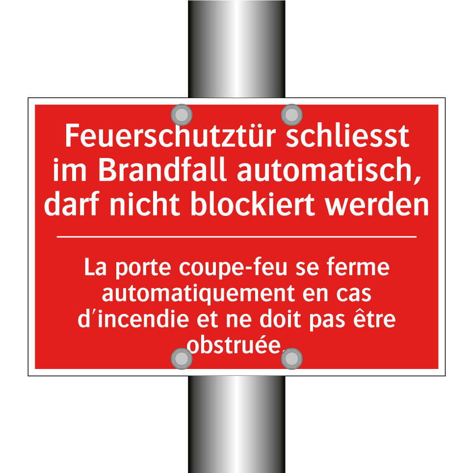 Feuerschutztür schließt im Brandfall  /.../ - La porte coupe-feu se ferme automatiquement  /.../