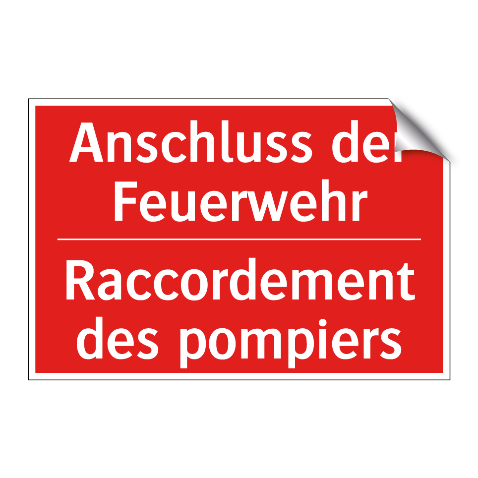 Anschluss der Feuerwehr - Raccordement des pompiers