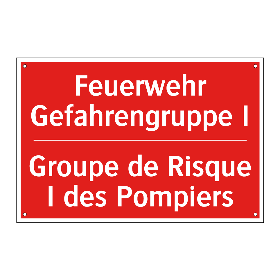 Feuerwehr Gefahrengruppe I - Groupe de Risque I des Pompiers /.../