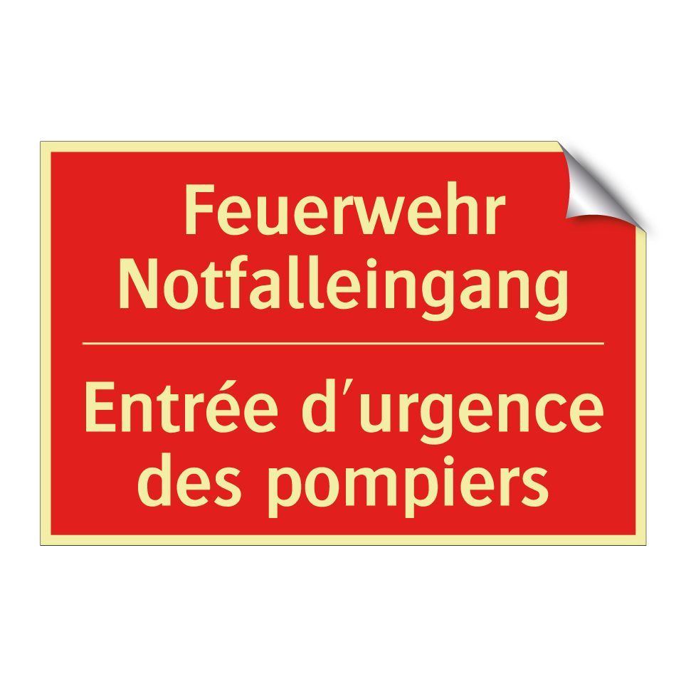 Feuerwehr Notfalleingang - Entrée d'urgence des pompiers
