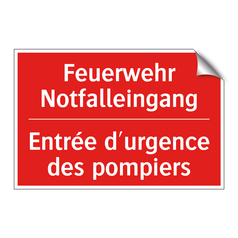 Feuerwehr Notfalleingang - Entrée d'urgence des pompiers
