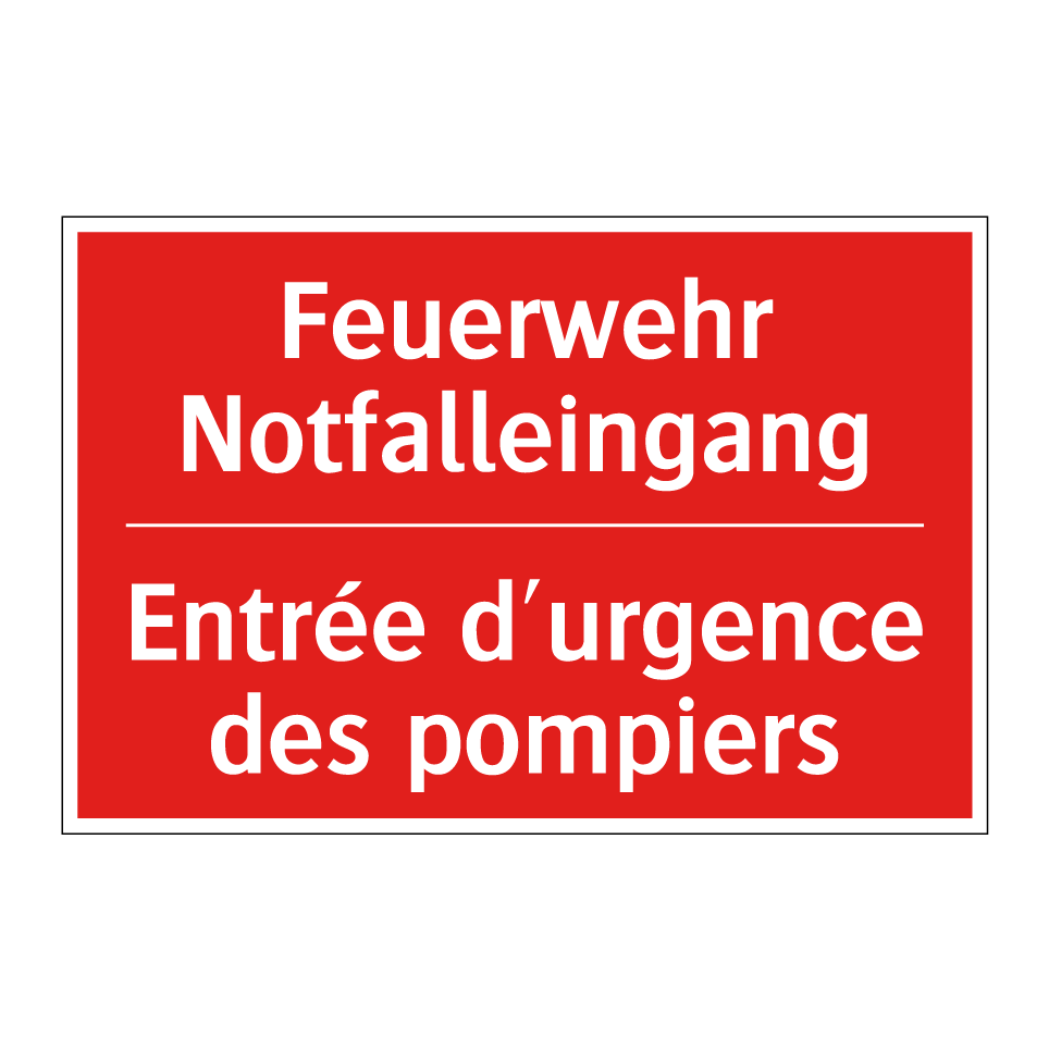 Feuerwehr Notfalleingang - Entrée d'urgence des pompiers