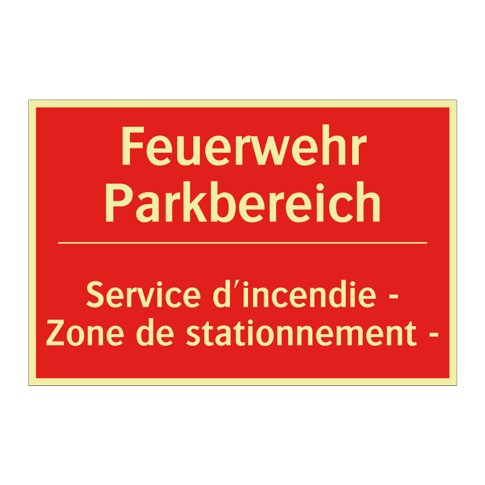 Feuerwehr Parkbereich - Service d'incendie - Zone de stationnement  /.../