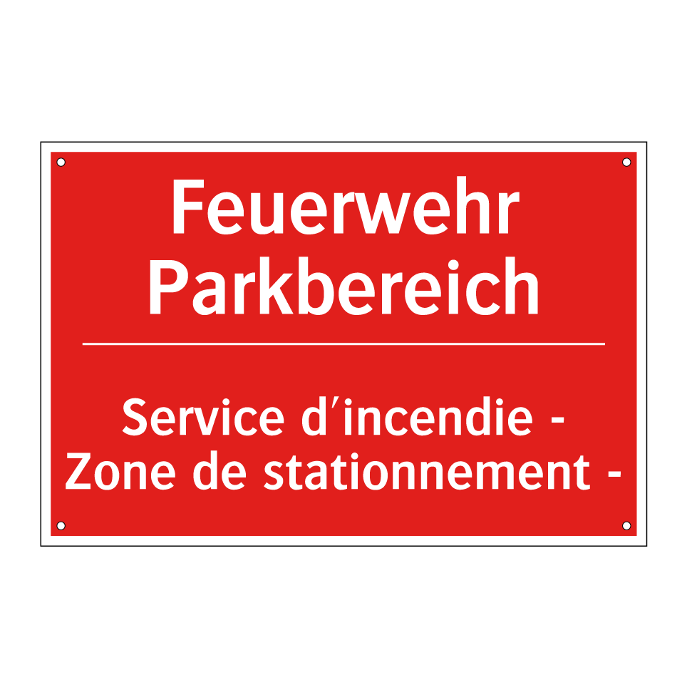 Feuerwehr Parkbereich - Service d'incendie - Zone de stationnement  /.../