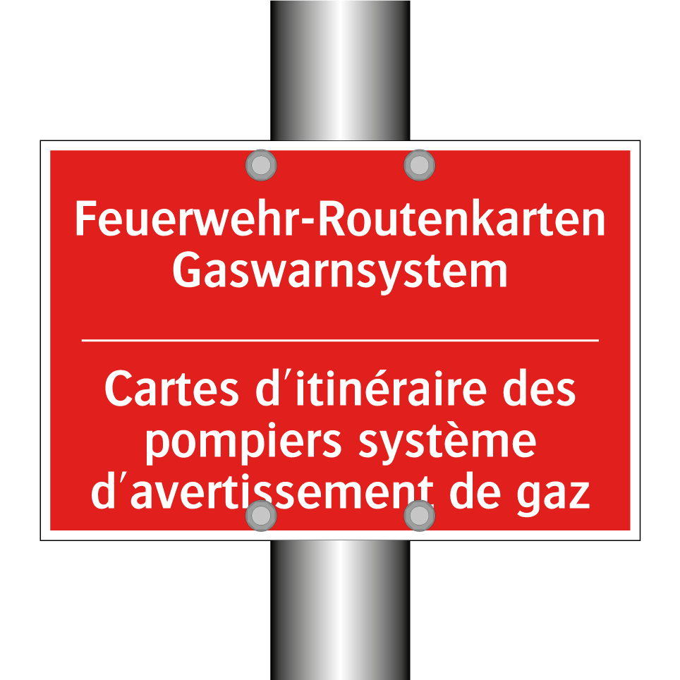 Feuerwehr-Routenkarten Gaswarnsystem /.../ - Cartes d'itinéraire des pompiers  /.../