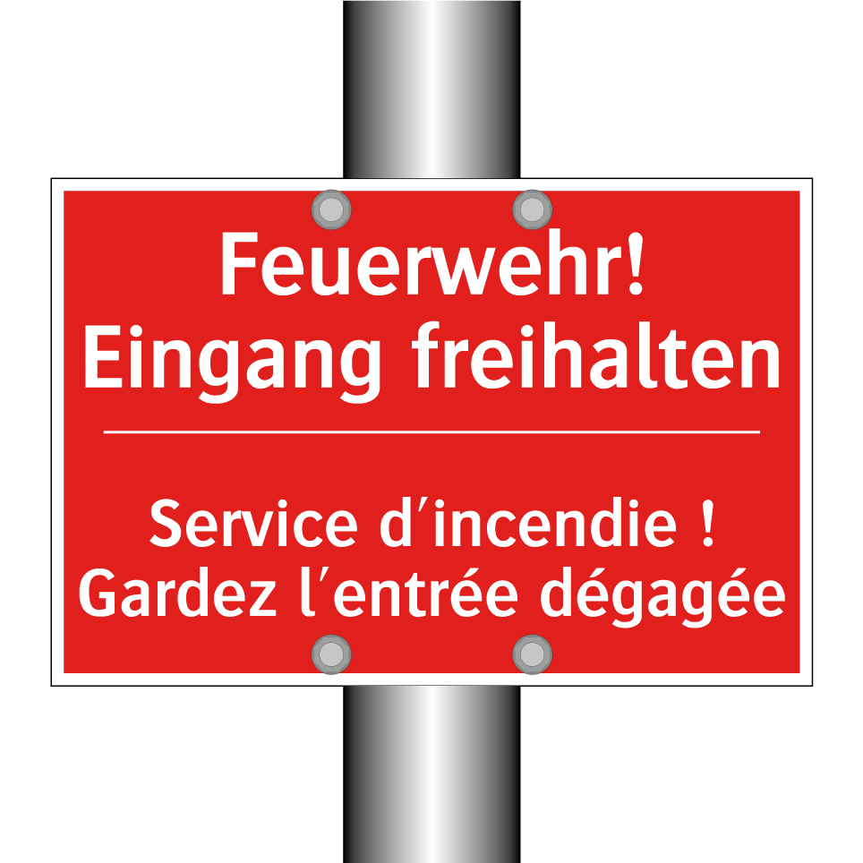Feuerwehr! Eingang freihalten - Service d'incendie ! Gardez l'entrée  /.../