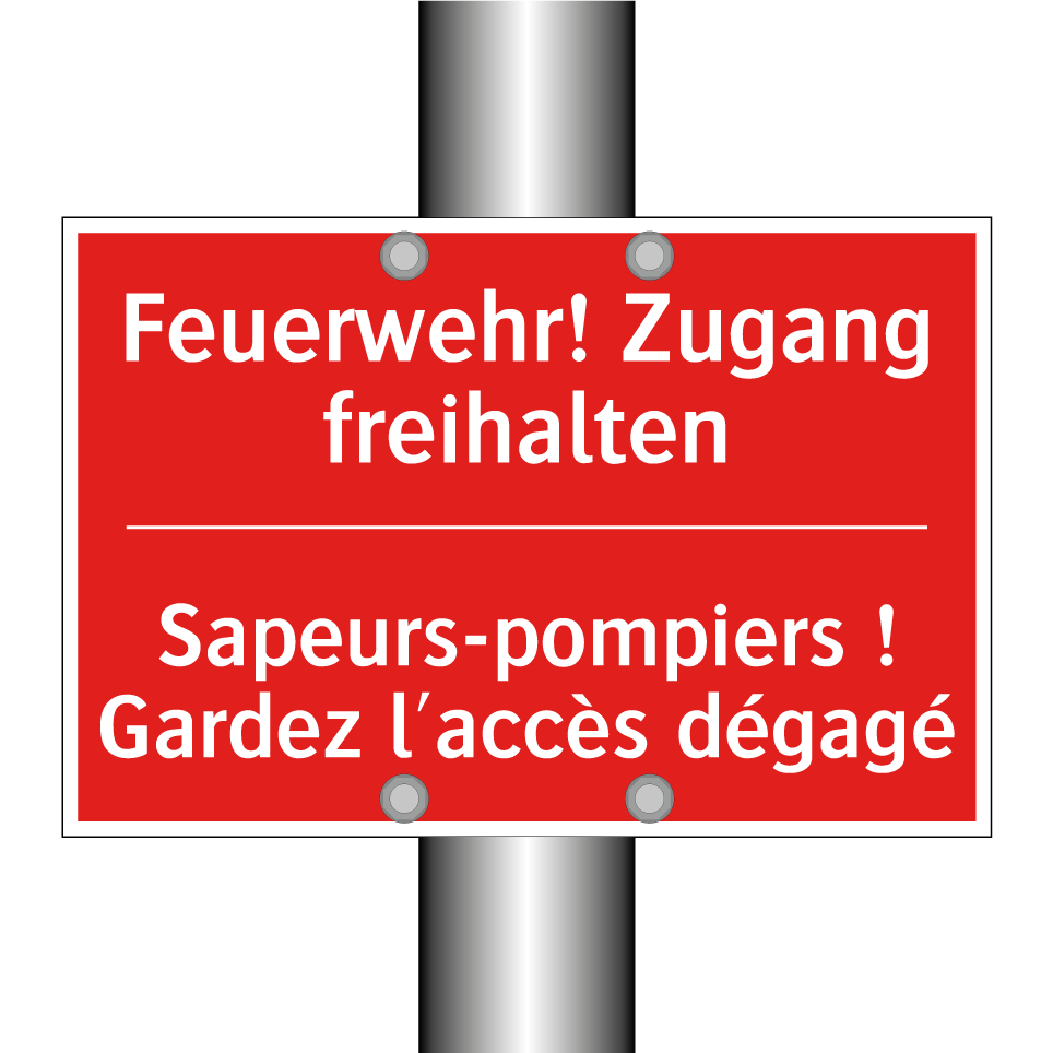 Feuerwehr! Zugang freihalten - Sapeurs-pompiers ! Gardez l'accès  /.../