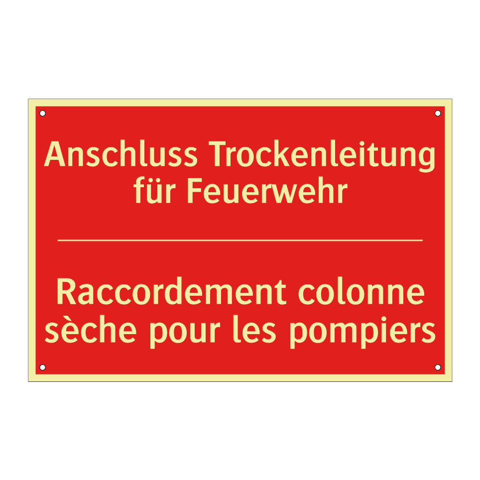 Anschluss Trockenleitung für Feuerwehr /.../ - Raccordement colonne sèche pour  /.../