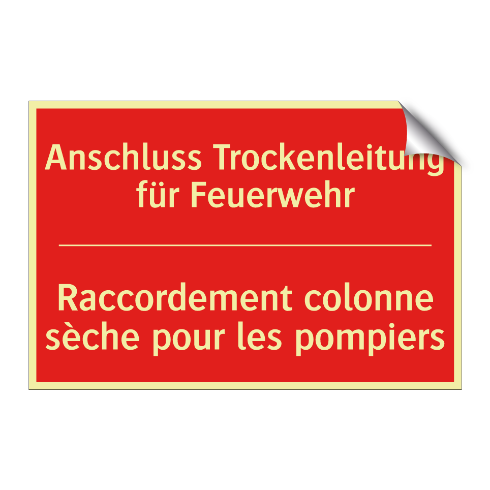 Anschluss Trockenleitung für Feuerwehr /.../ - Raccordement colonne sèche pour  /.../