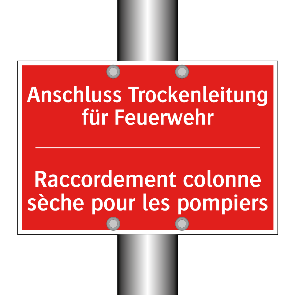 Anschluss Trockenleitung für Feuerwehr /.../ - Raccordement colonne sèche pour  /.../
