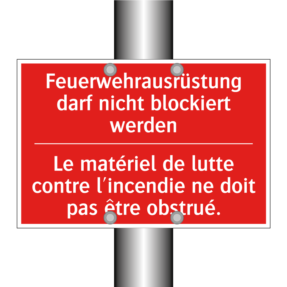 Feuerwehrausrüstung darf nicht  /.../ - Le matériel de lutte contre l'incendie  /.../