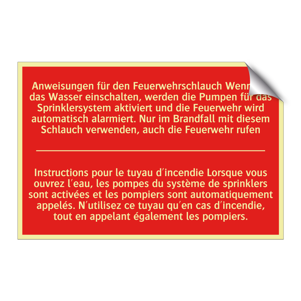 Anweisungen für den Feuerwehrschlauch  /.../ - Instructions pour le tuyau d'incendie  /.../