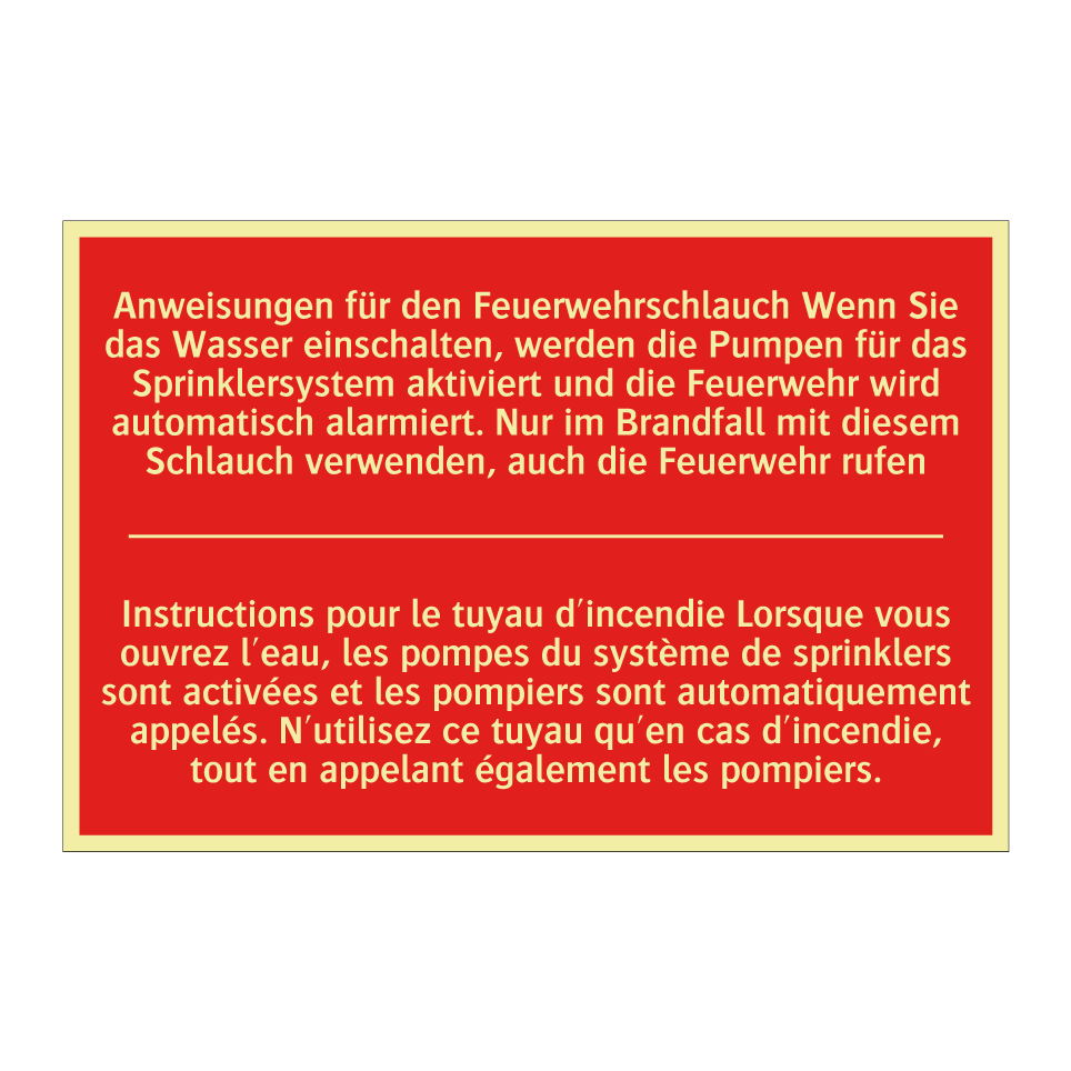Anweisungen für den Feuerwehrschlauch  /.../ - Instructions pour le tuyau d'incendie  /.../