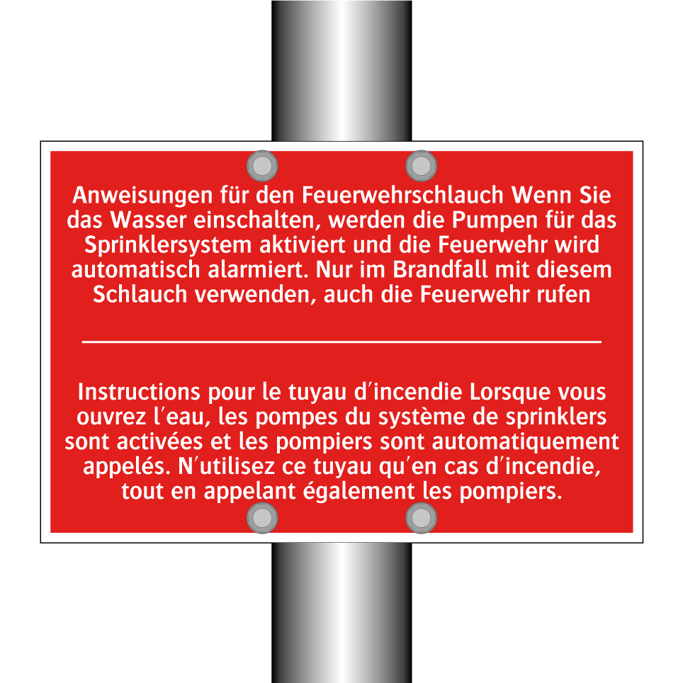 Anweisungen für den Feuerwehrschlauch  /.../ - Instructions pour le tuyau d'incendie  /.../