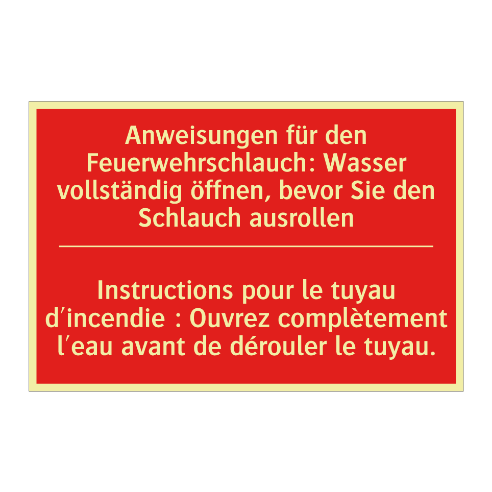 Anweisungen für den Feuerwehrschlauch:  /.../ - Instructions pour le tuyau d'incendie  /.../
