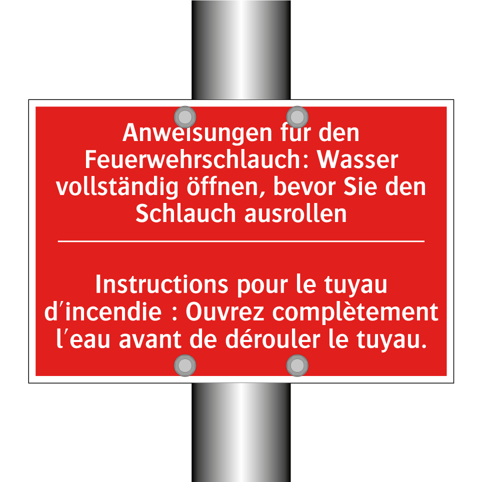 Anweisungen für den Feuerwehrschlauch:  /.../ - Instructions pour le tuyau d'incendie  /.../