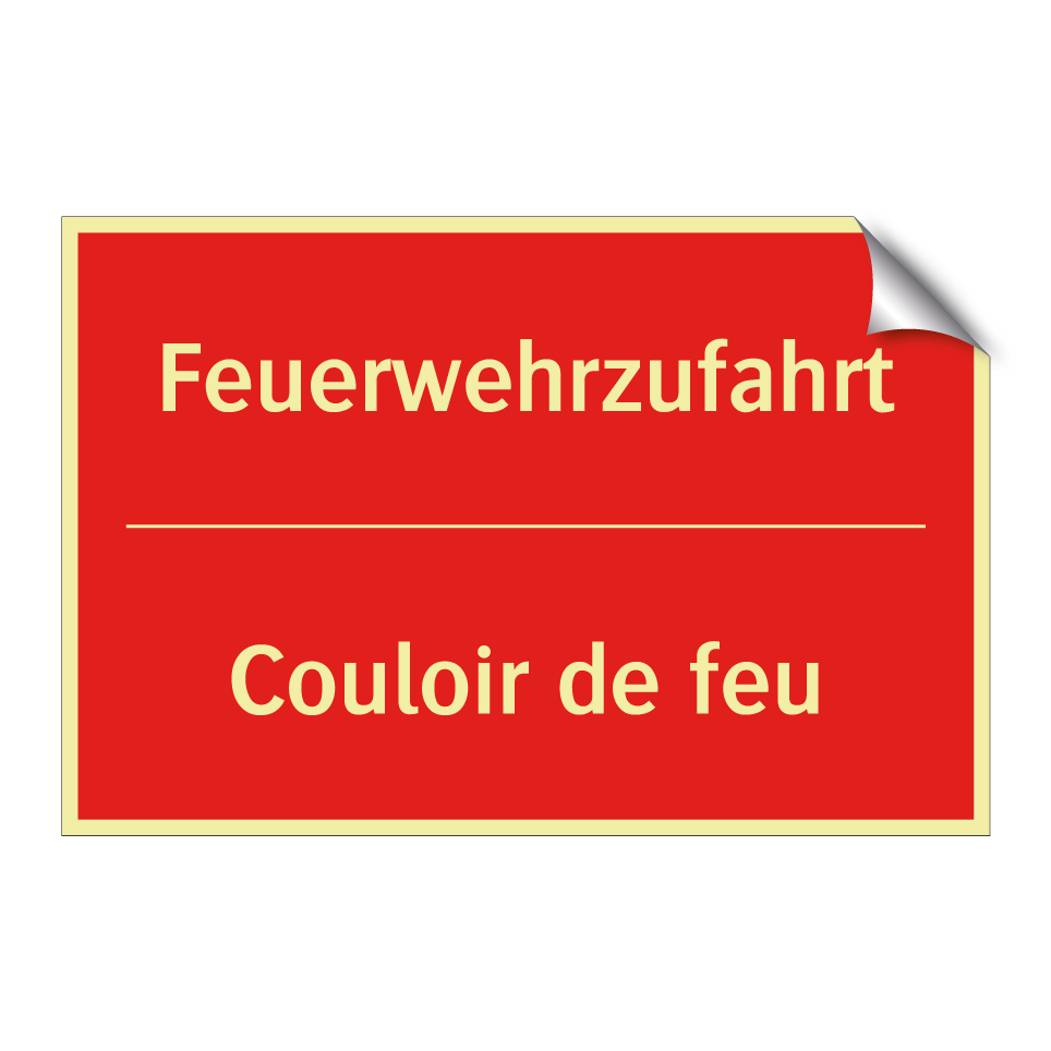 Feuerwehrzufahrt - Couloir de feu