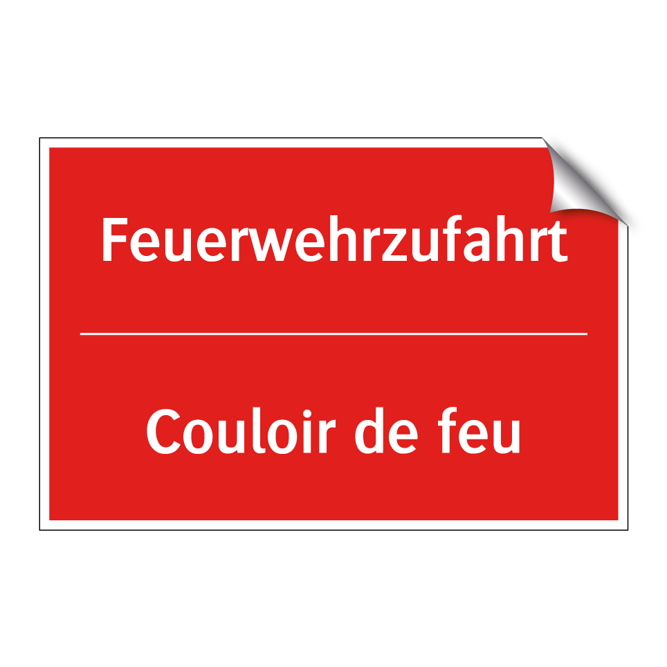 Feuerwehrzufahrt - Couloir de feu