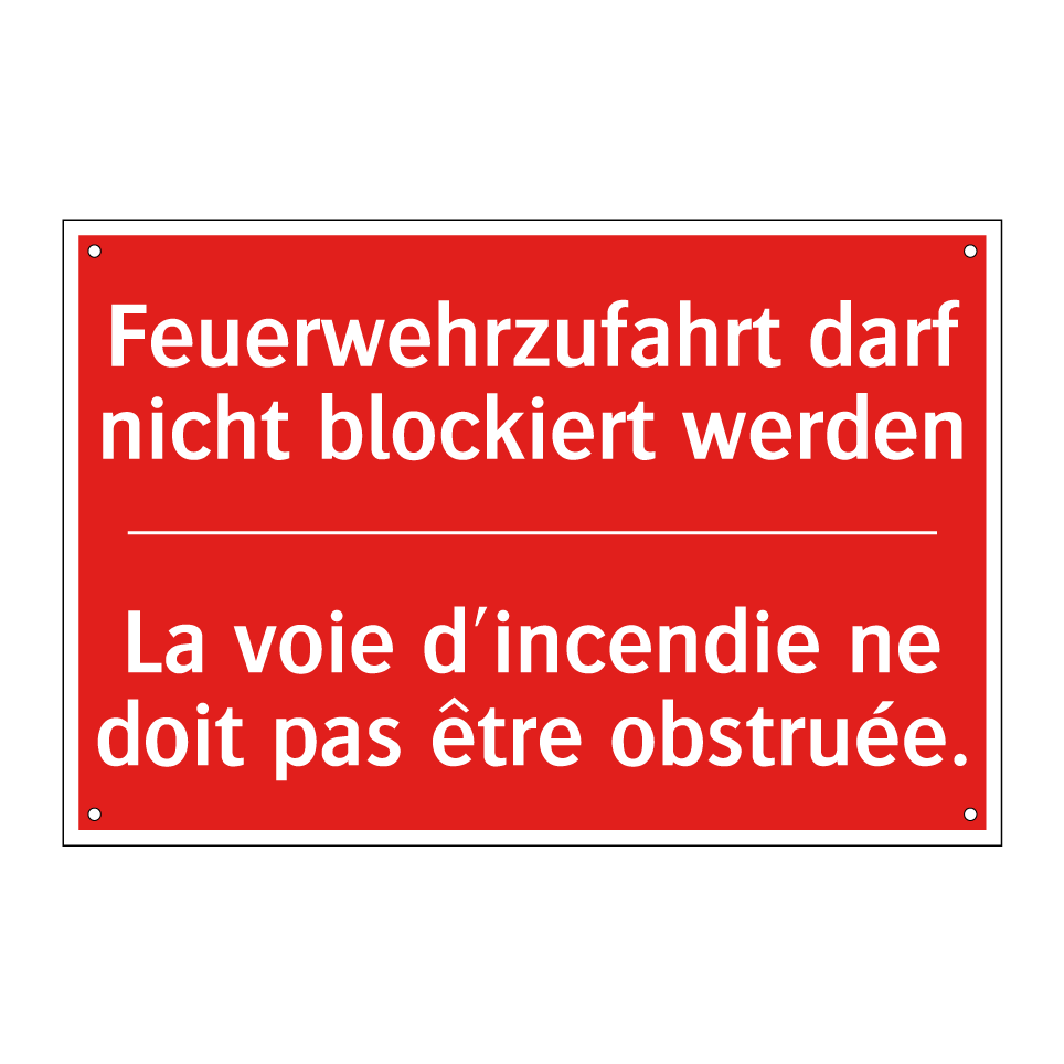 Feuerwehrzufahrt darf nicht blockiert  /.../ - La voie d'incendie ne doit pas  /.../
