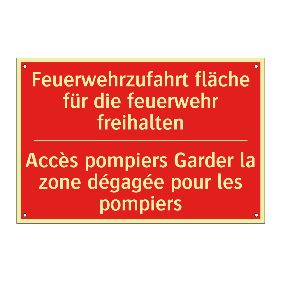 Feuerwehrzufahrt fläche für die  /.../ - Accès pompiers Garder la zone  /.../
