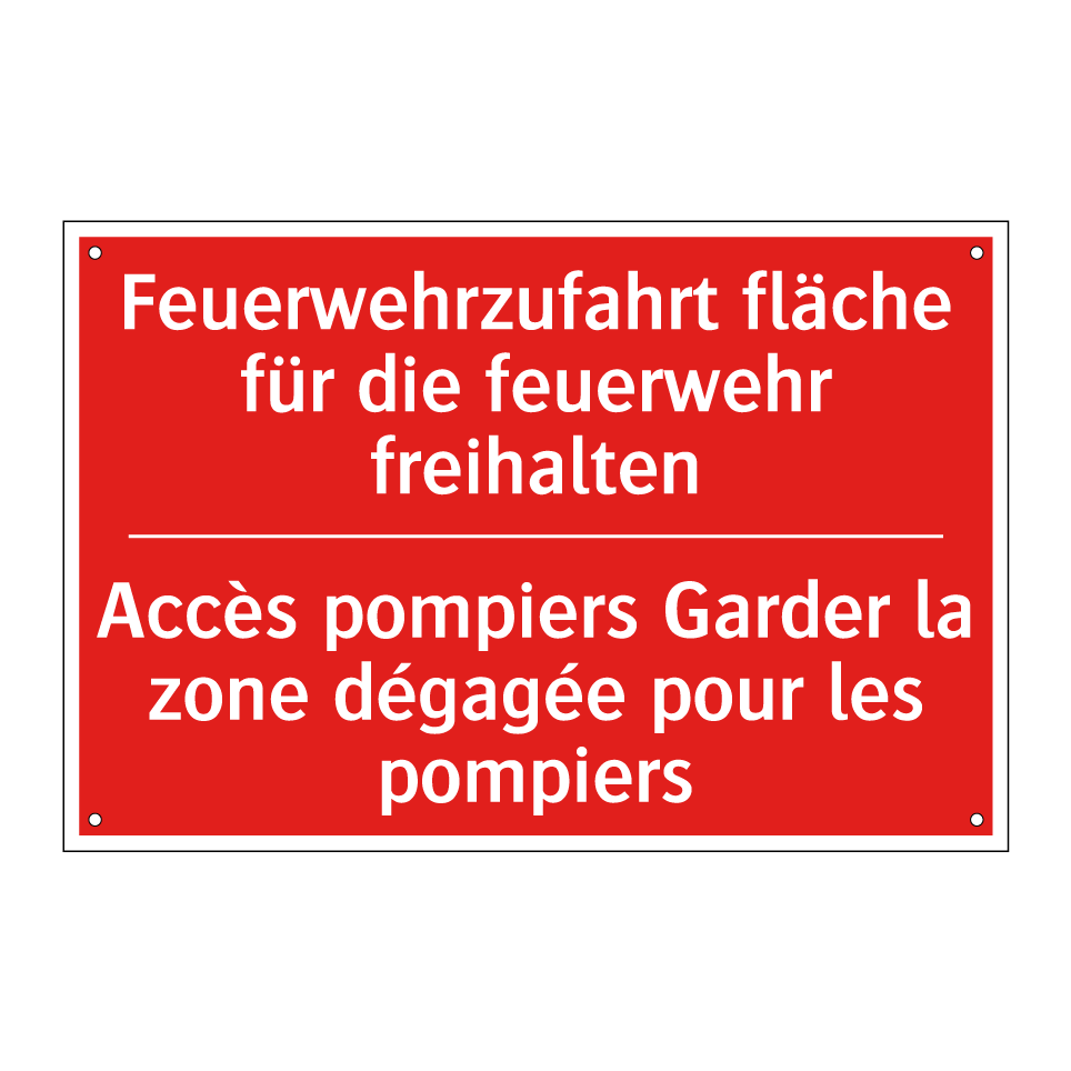Feuerwehrzufahrt fläche für die  /.../ - Accès pompiers Garder la zone  /.../