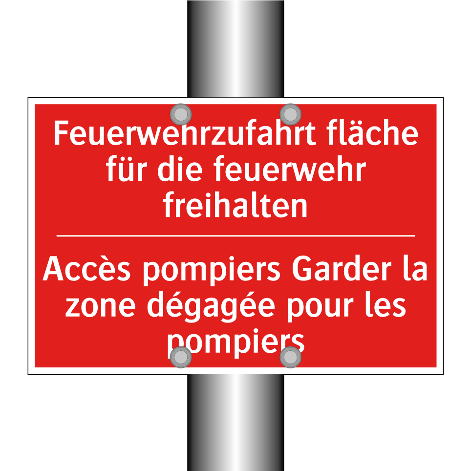 Feuerwehrzufahrt fläche für die  /.../ - Accès pompiers Garder la zone  /.../