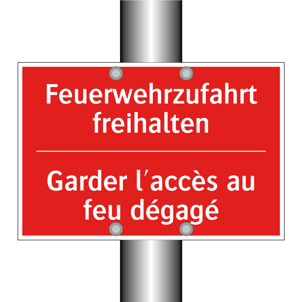 Feuerwehrzufahrt freihalten - Garder l'accès au feu dégagé