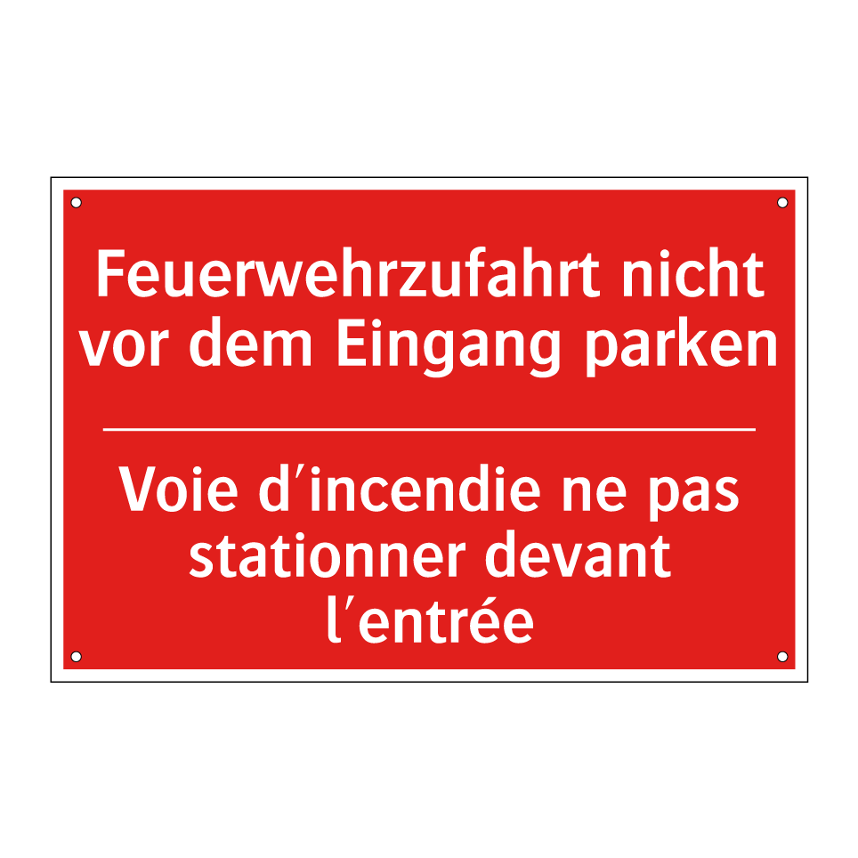Feuerwehrzufahrt nicht vor dem  /.../ - Voie d'incendie ne pas stationner  /.../