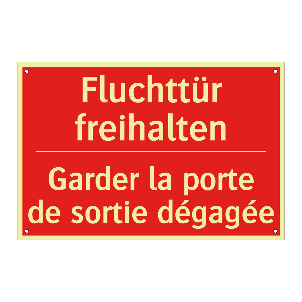 Fluchttür freihalten - Garder la porte de sortie dégagée /.../