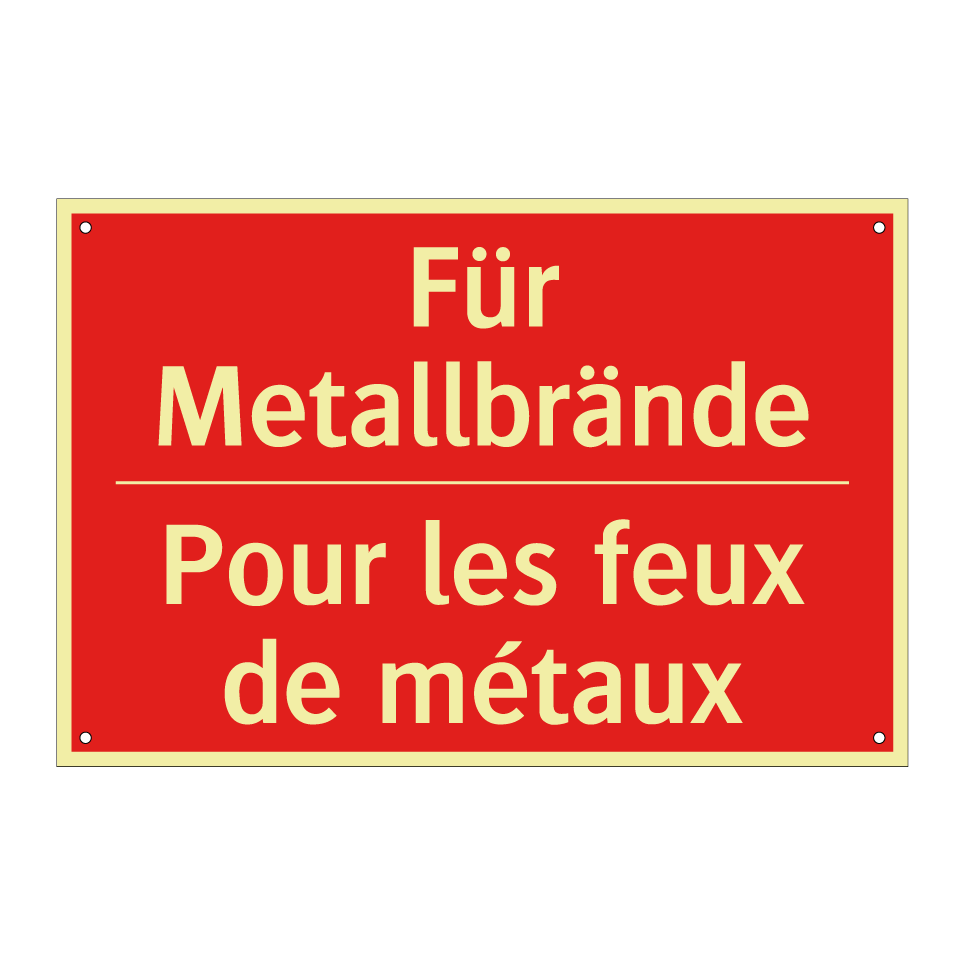 Für Metallbrände - Pour les feux de métaux