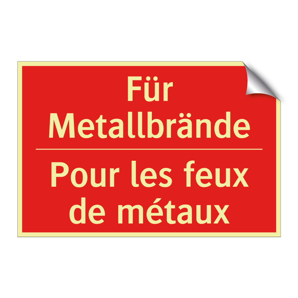 Für Metallbrände - Pour les feux de métaux