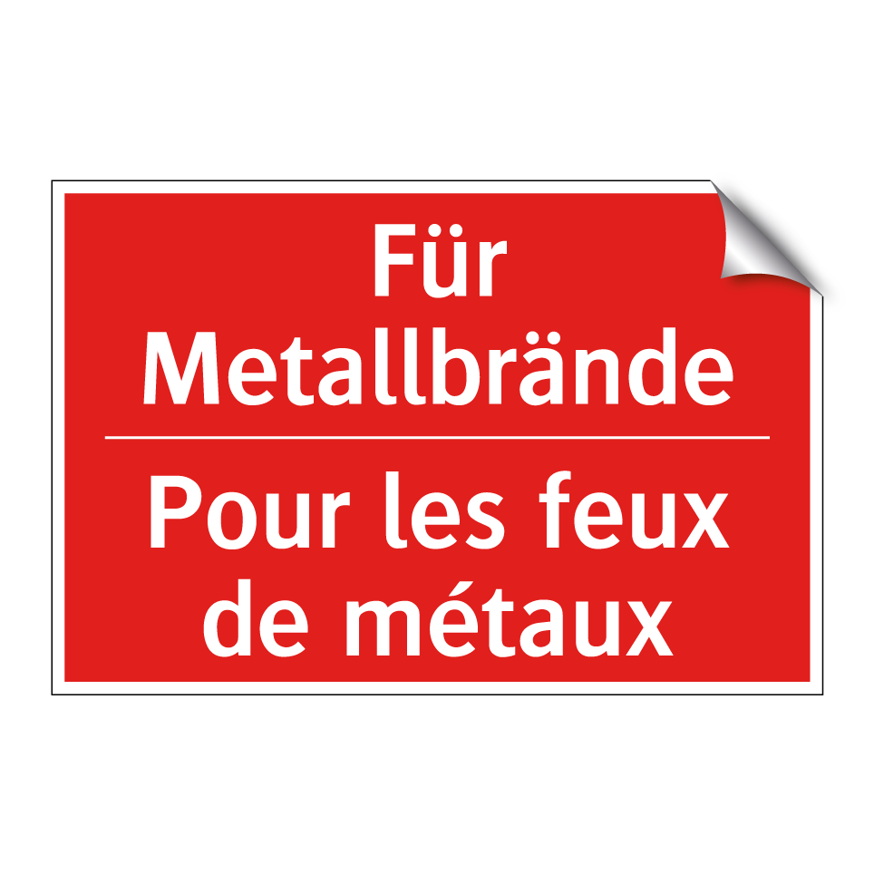 Für Metallbrände - Pour les feux de métaux