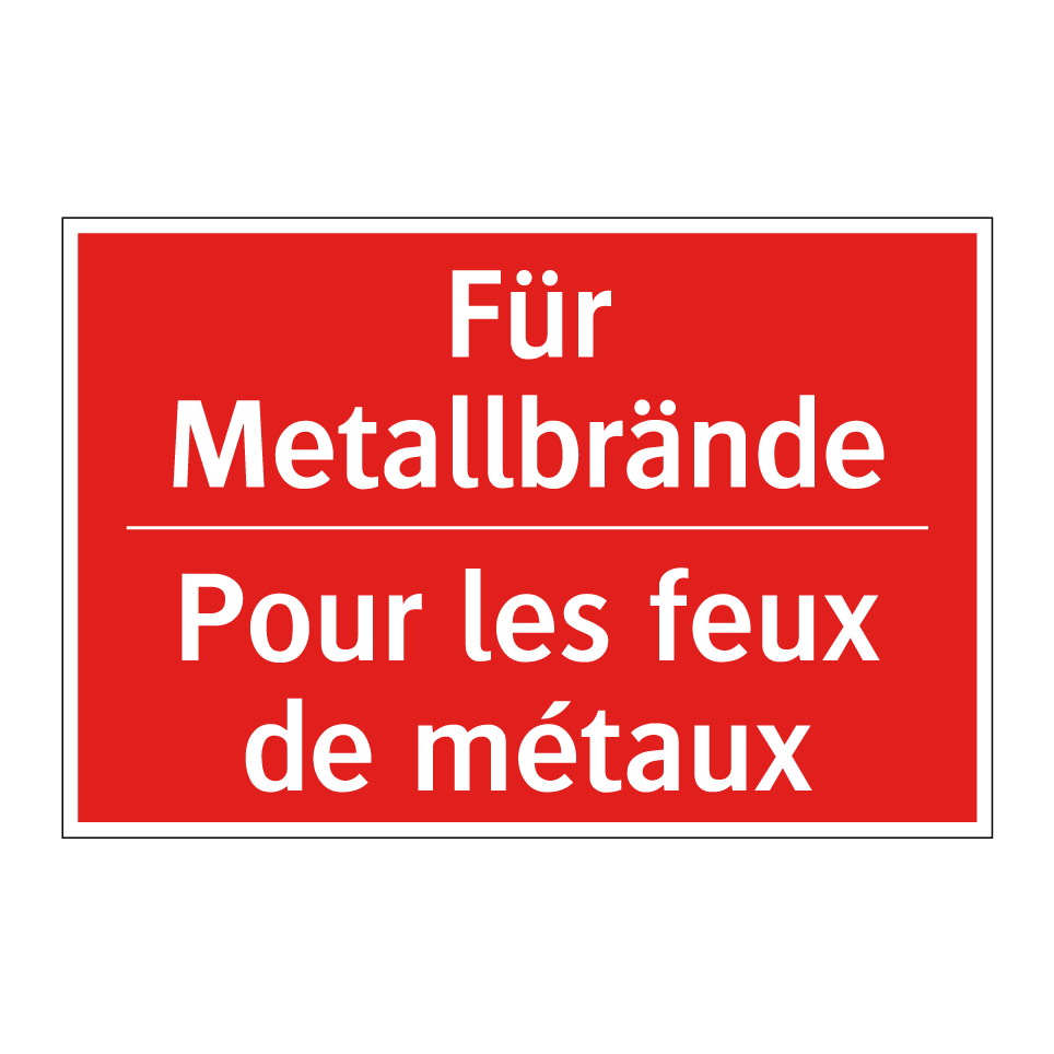 Für Metallbrände - Pour les feux de métaux