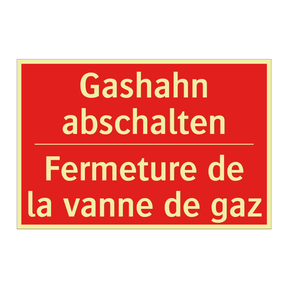 Gashahn abschalten - Fermeture de la vanne de gaz