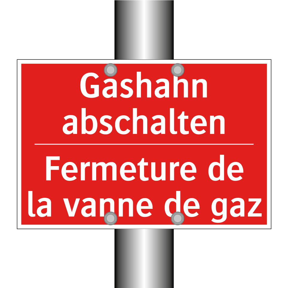Gashahn abschalten - Fermeture de la vanne de gaz