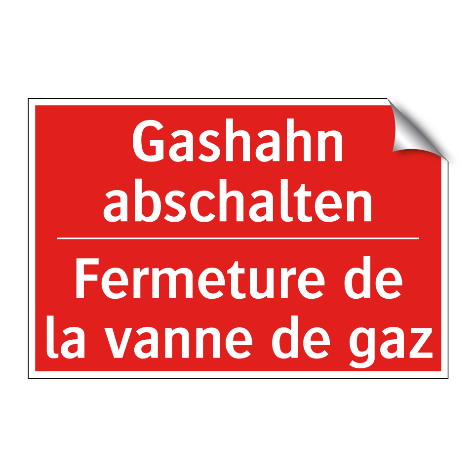 Gashahn abschalten - Fermeture de la vanne de gaz