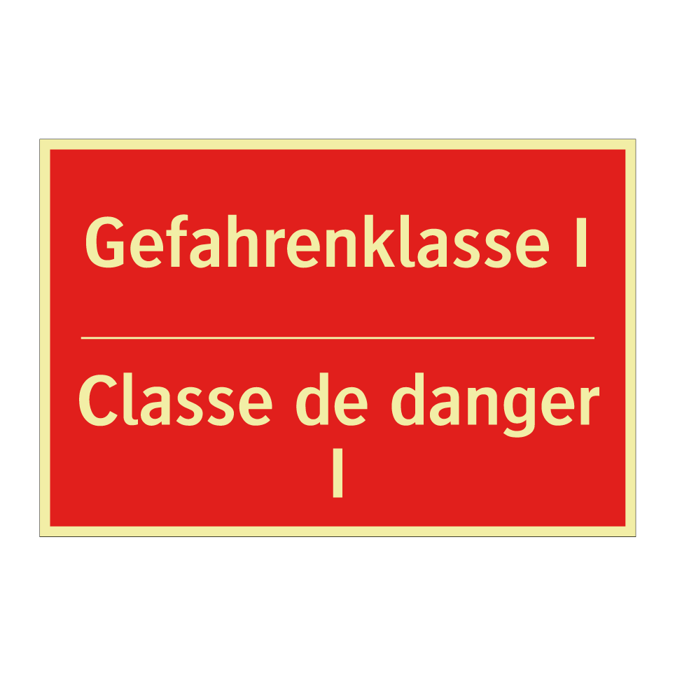 Gefahrenklasse I - Classe de danger I