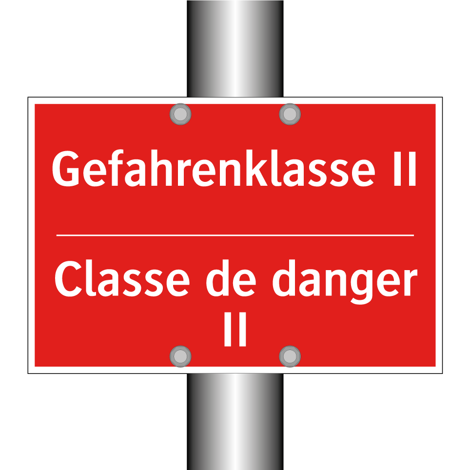 Gefahrenklasse II - Classe de danger II