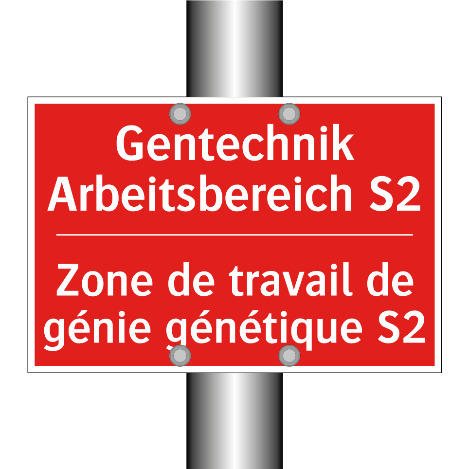 Gentechnik Arbeitsbereich S2 - Zone de travail de génie génétique  /.../