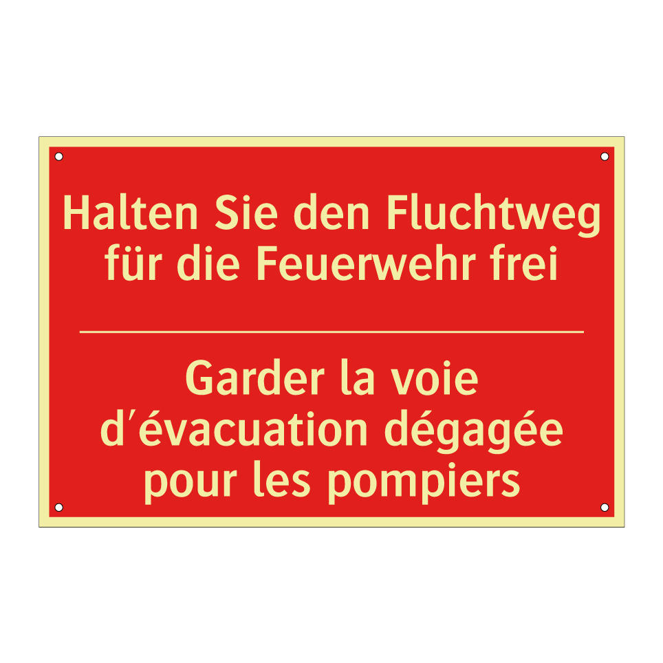 Halten Sie den Fluchtweg für die  /.../ - Garder la voie d'évacuation dégagée  /.../