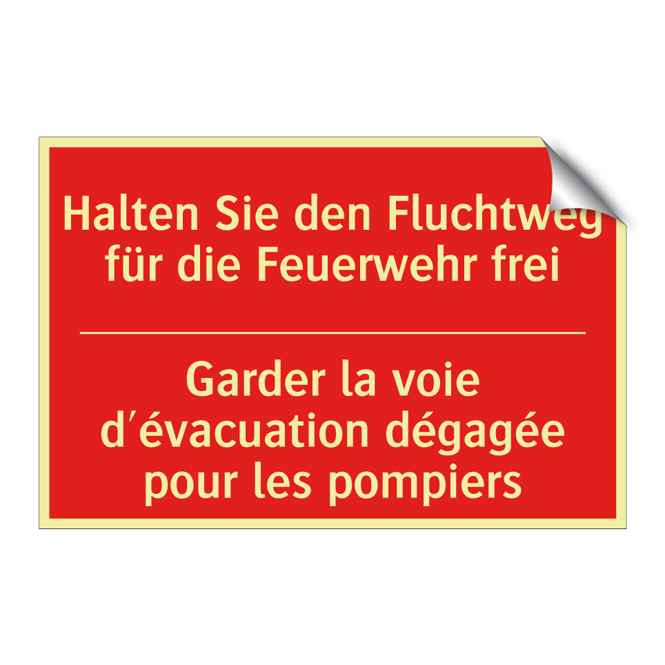 Halten Sie den Fluchtweg für die  /.../ - Garder la voie d'évacuation dégagée  /.../