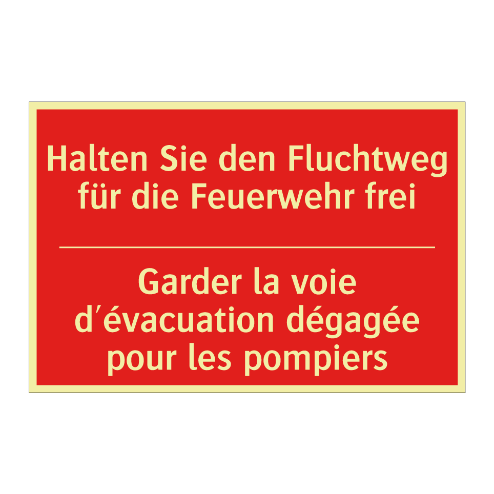 Halten Sie den Fluchtweg für die  /.../ - Garder la voie d'évacuation dégagée  /.../