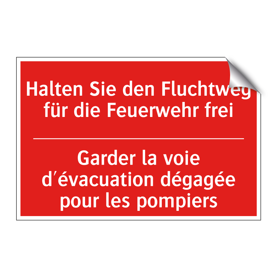 Halten Sie den Fluchtweg für die  /.../ - Garder la voie d'évacuation dégagée  /.../