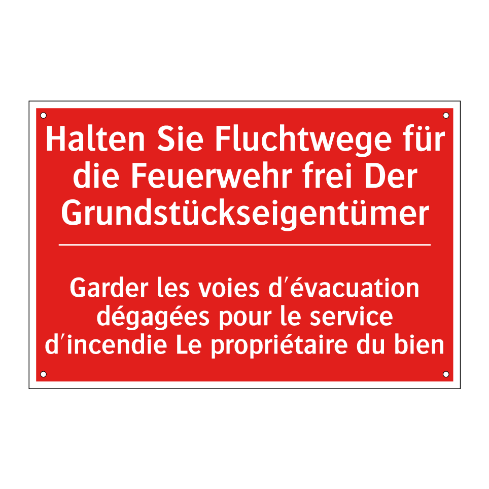 Halten Sie Fluchtwege für die  /.../ - Garder les voies d'évacuation  /.../